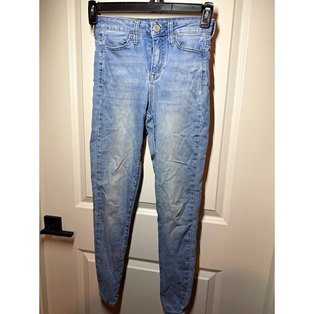 SO Juniors High Rise Slim Jegging Jeans Light Wash Blue Denim Cotton Size 1